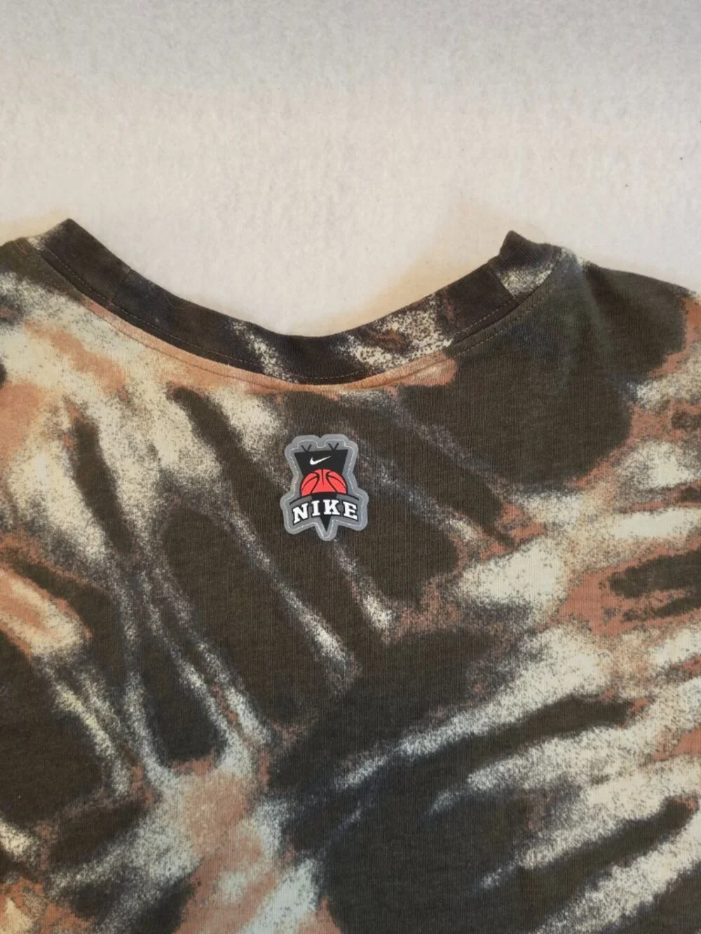 Nike Brown Tie Dye Skull Skeleton Graphic Tee Shirt Large